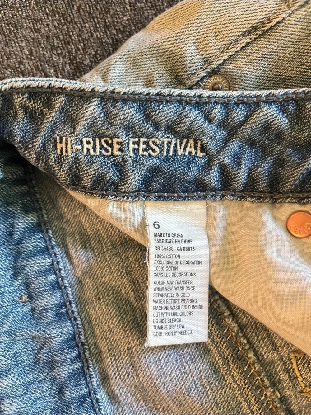 American Eagle Outfitters Light Wash Distressed Denim Shorts